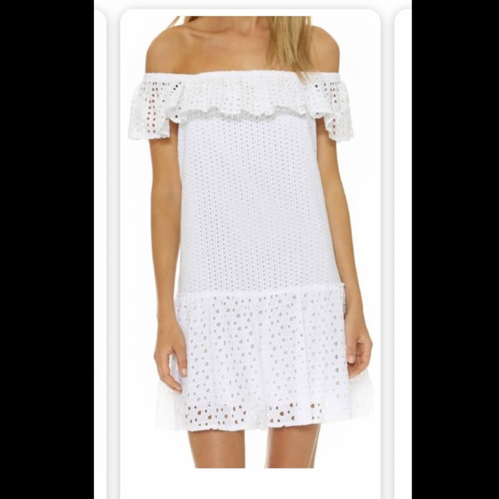 Rebecca Minkoff White Lace Off-the-shoulder Dress
